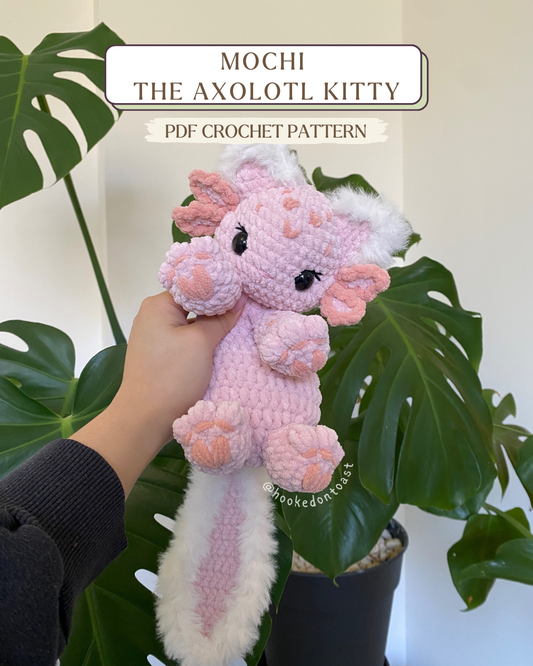 Mochi the Axolotl Kitty PDF Pattern